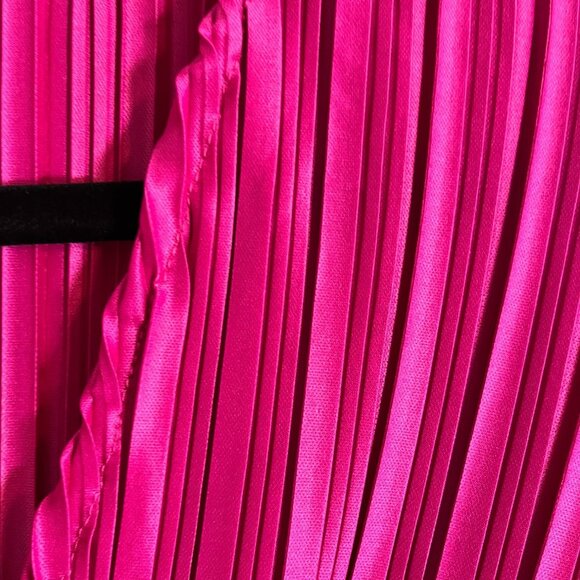 Retro Crinkle Feminne Peplum Top L Coquette Boho Y2K Chic Shiny Festive Holiday - Picture 5 of 11